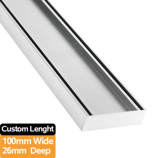 100-5600mm Lauxes Aluminium Slimline Tile Insert Floor Grate Drain Customized Size Indoor Outdoor